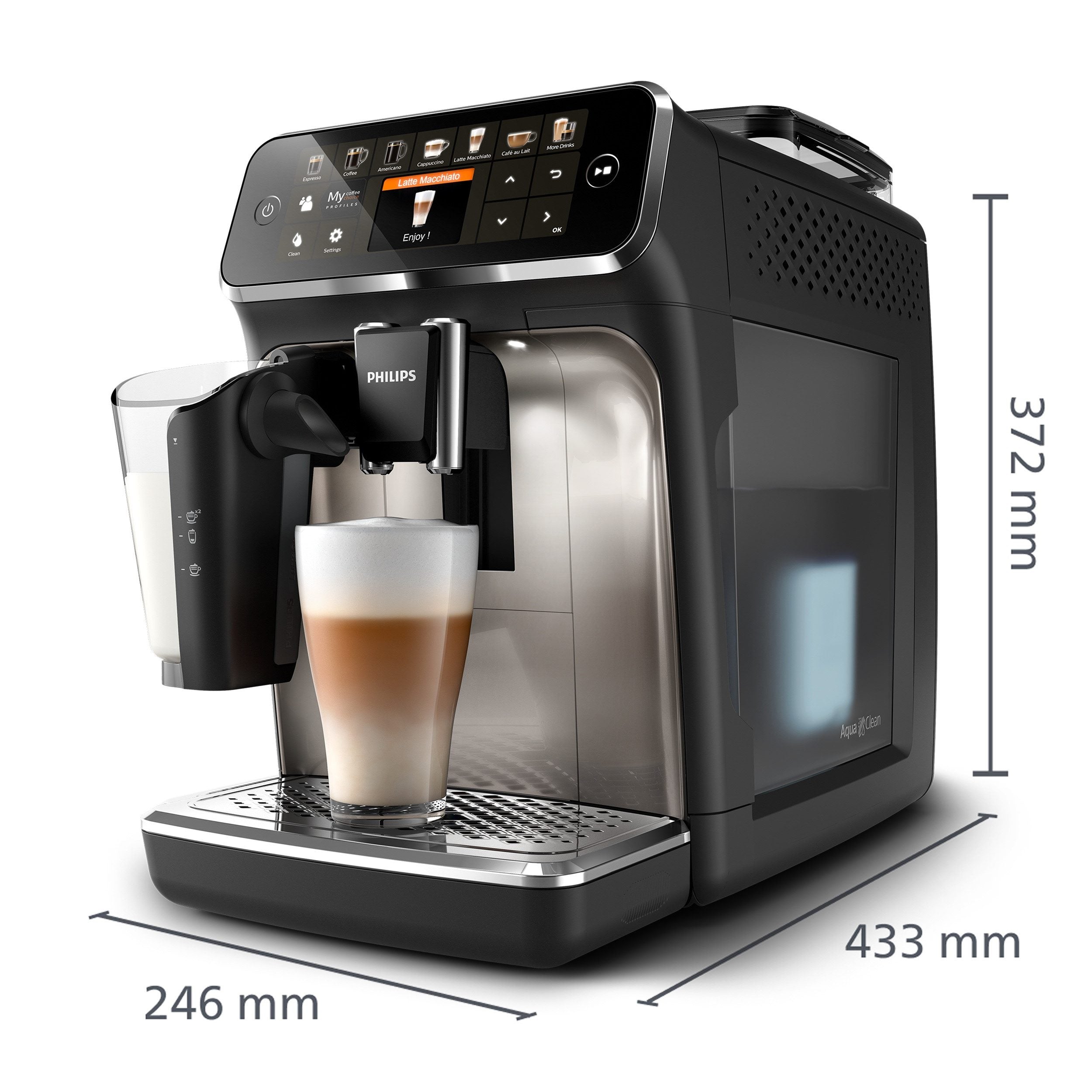 PHILIPS EP5447/90 Serie 5400 LatteGo 11 Kaffeespezialitäten Kaffeevollautomat Schwarz/Chrom